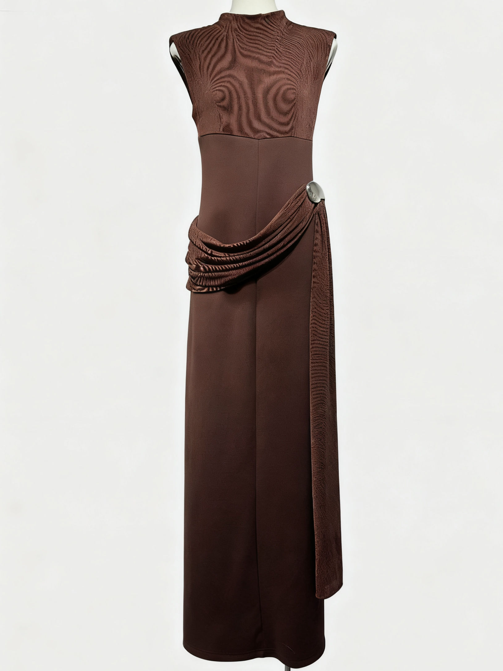 TWOTWINSTYLE Solid Patchwork Strap Midi Dress