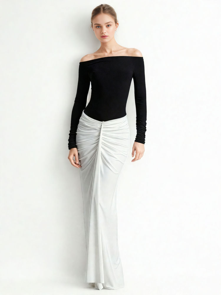 TWOTWINSTYLE Temperament Hit Color Backless Midi Dress