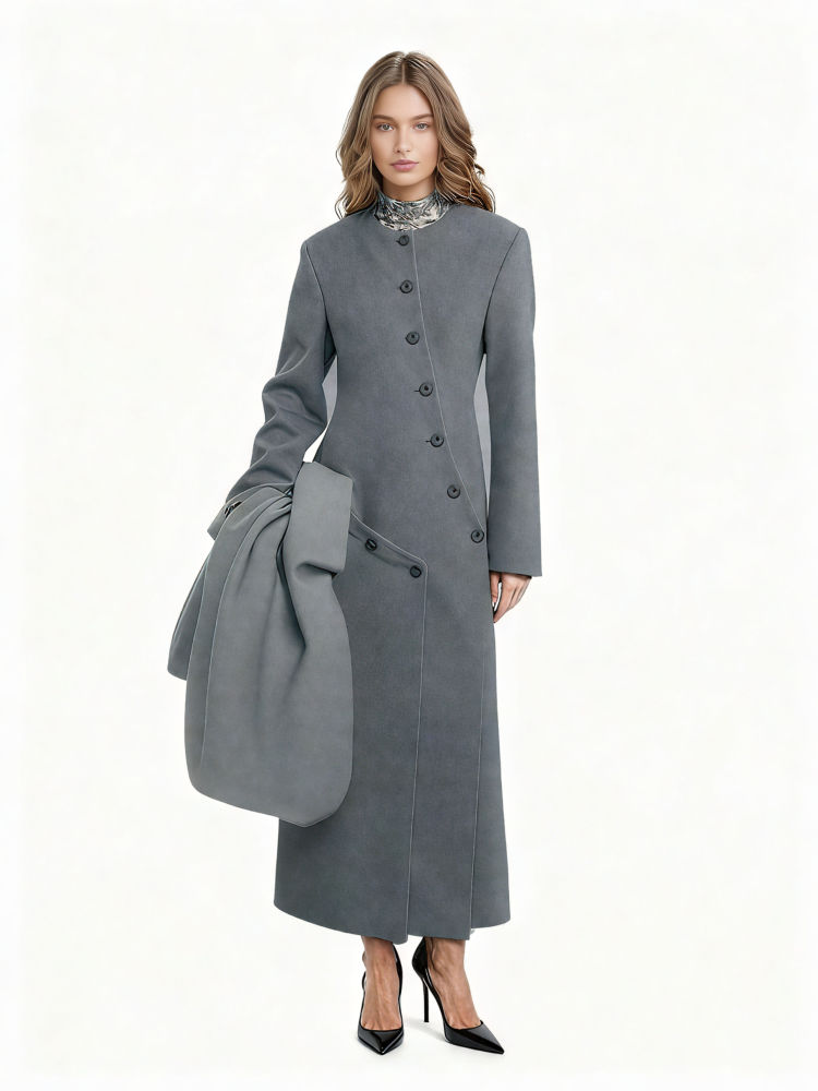 TWOTWINSTYL Solid Temperament Tunic Windbreaker