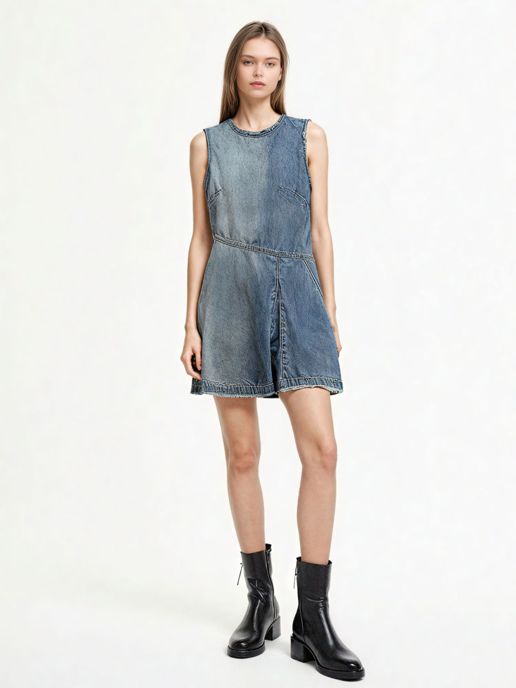 TWOTWINSTYLE Irregular Spliced Casual Mini Dress