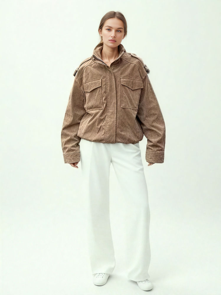 TWOTWINSTYLE Fashion Solid Loose Coat