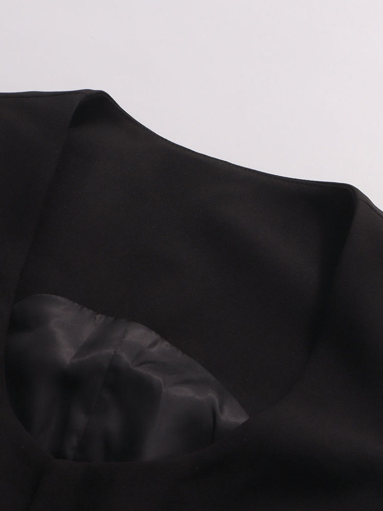 TWOTWINSTYLE Round Neck Off Shoulder Solid Jacket