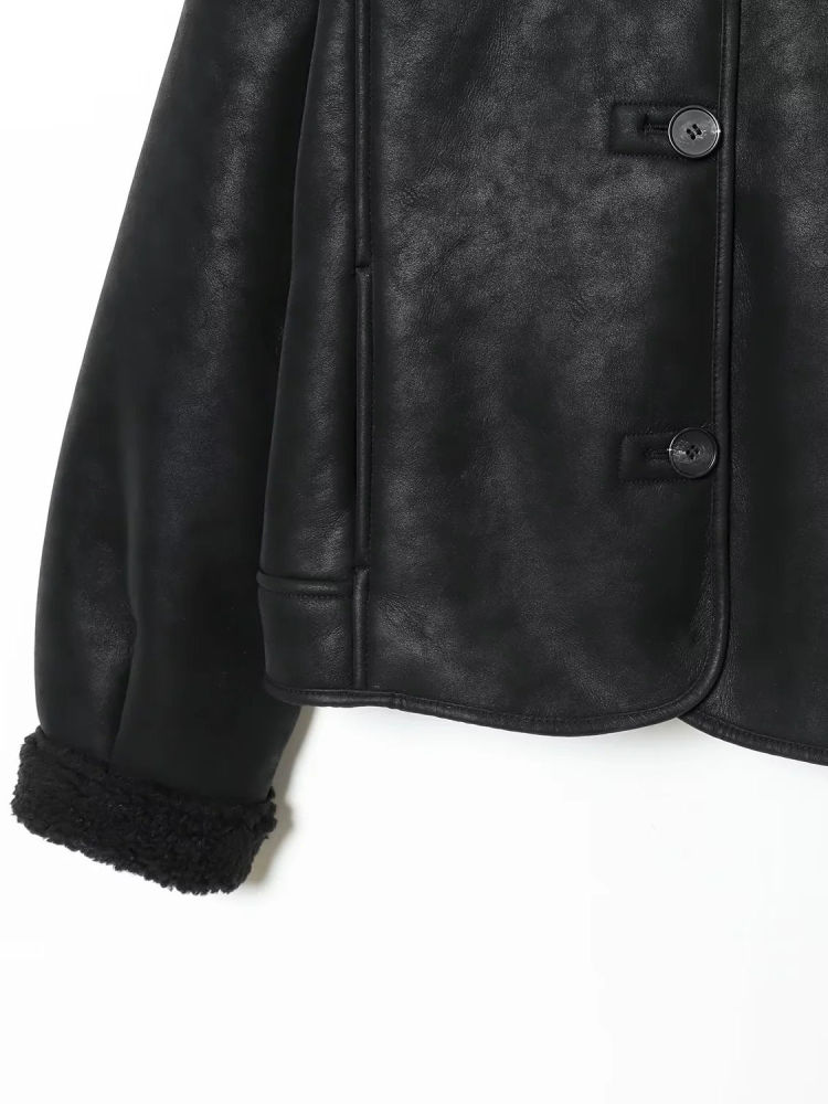 TWOTWINSTYLE Casual Stand Collar PU Leather Coat