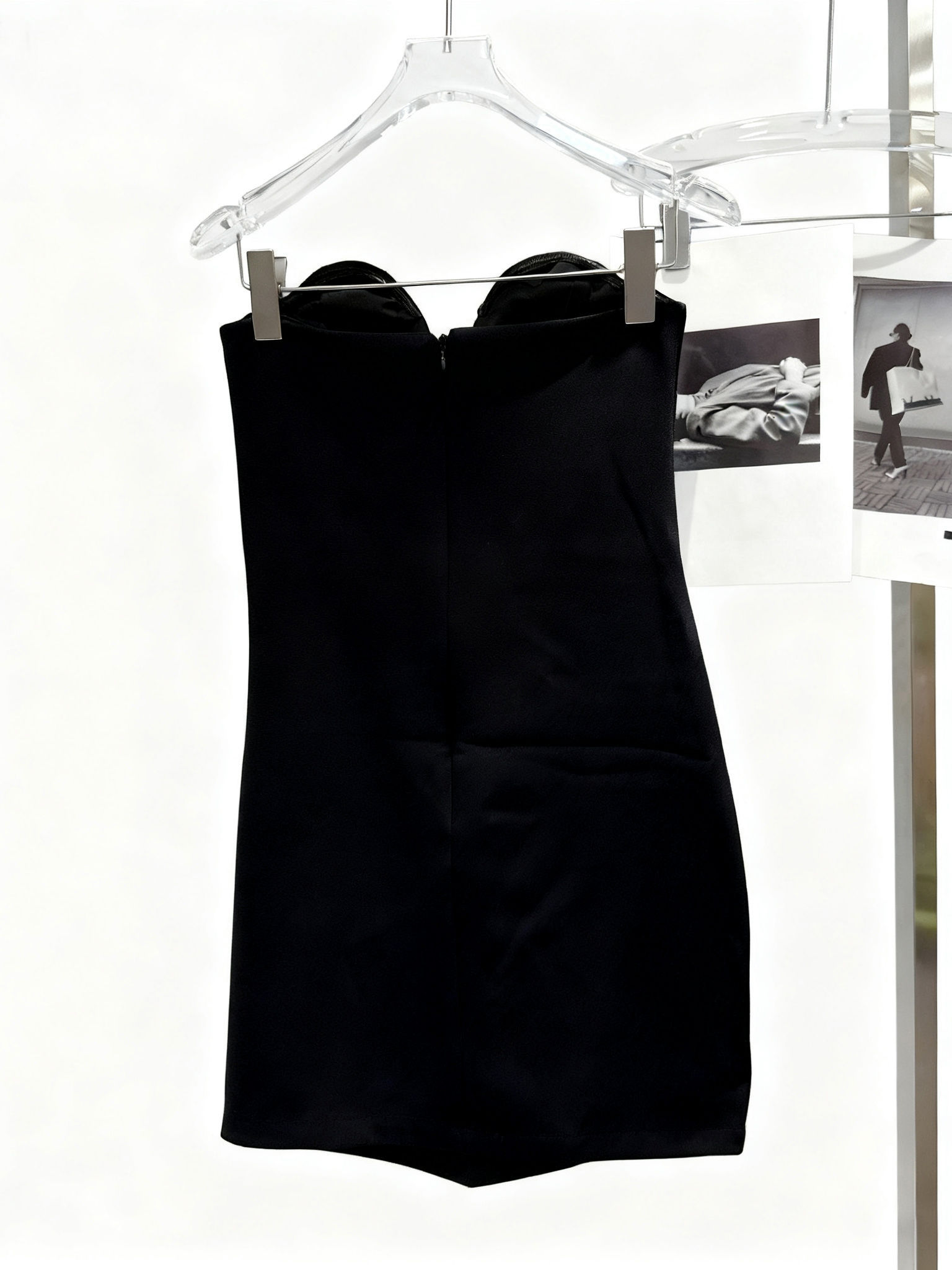TWOTWINSTYLE Solid Spliced Metal Mini Dress