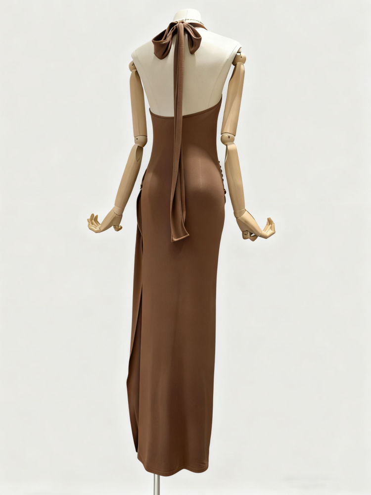 TWOTWINSTYLE Off Shoulder Side Split Ruched Midi Dress