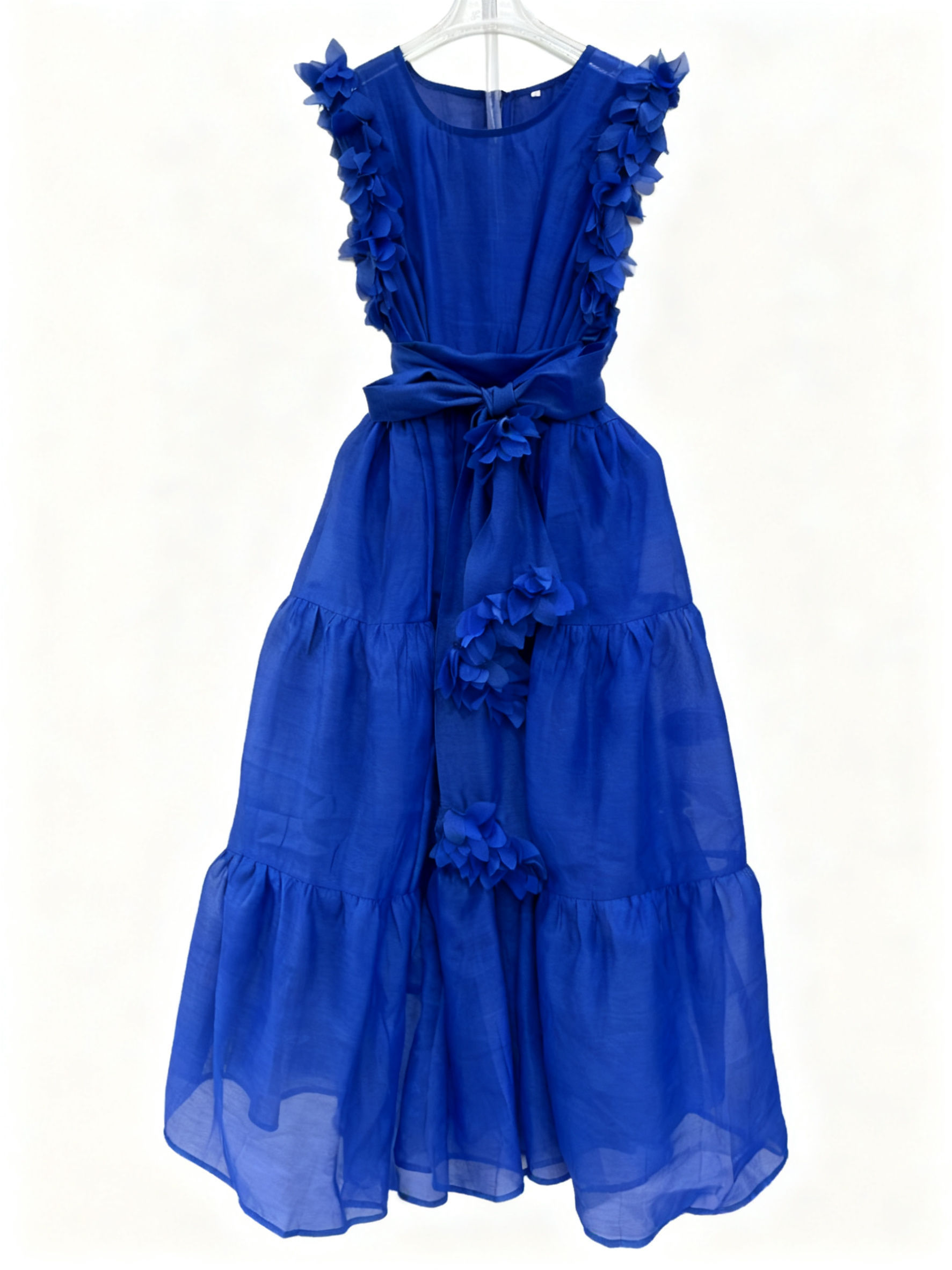 TWOTWINSTYLE Solid Patchwork Lace Up Midi Dress
