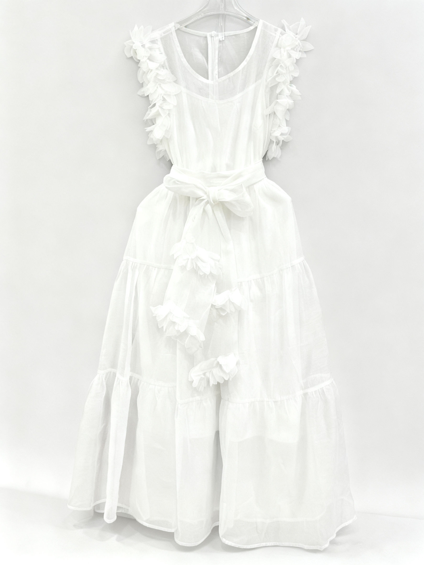 TWOTWINSTYLE Solid Patchwork Lace Up Midi Dress