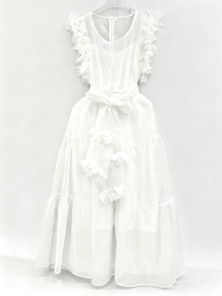 TWOTWINSTYLE Solid Patchwork Lace Up Midi Dress