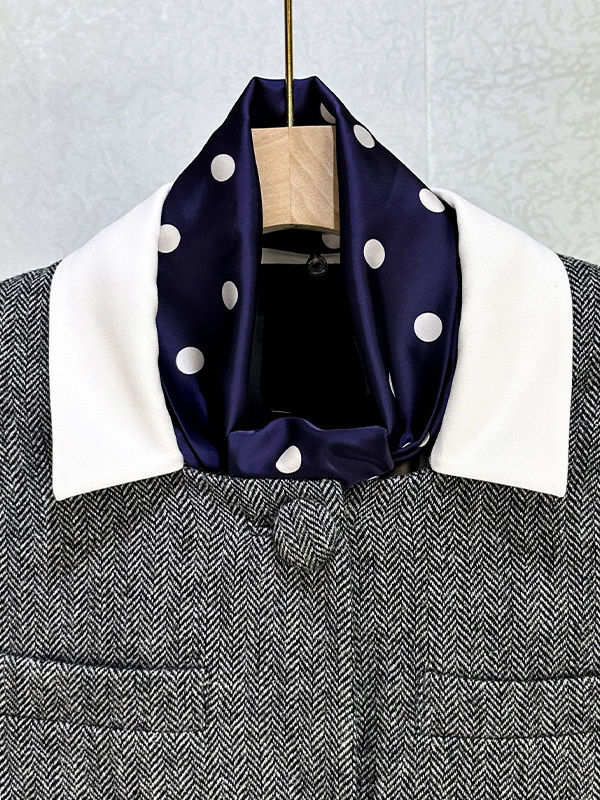TWOTWINSTYLE Minimalist Lapel Spliced Belt Two Piece Set