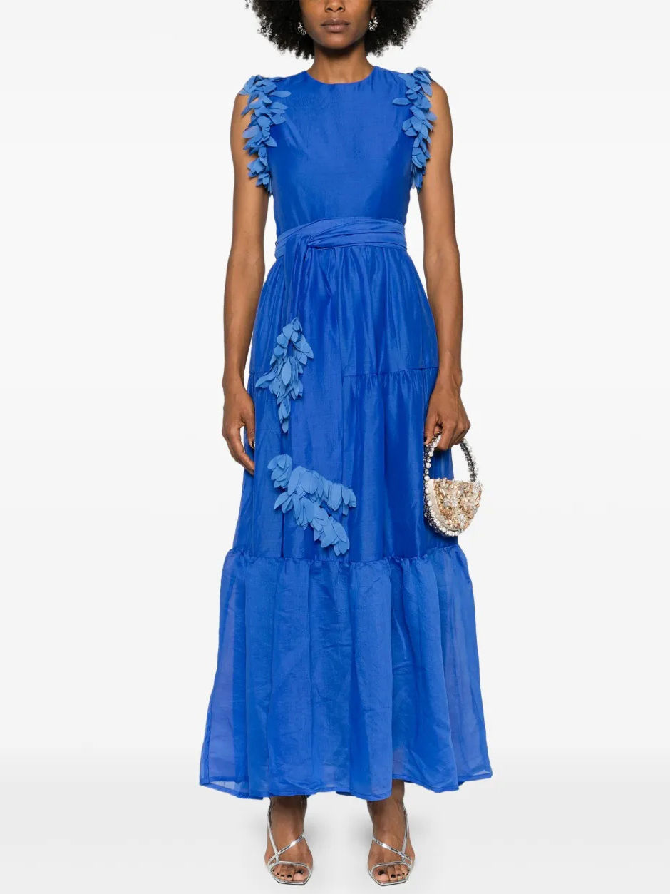 TWOTWINSTYLE Solid Patchwork Lace Up Midi Dress