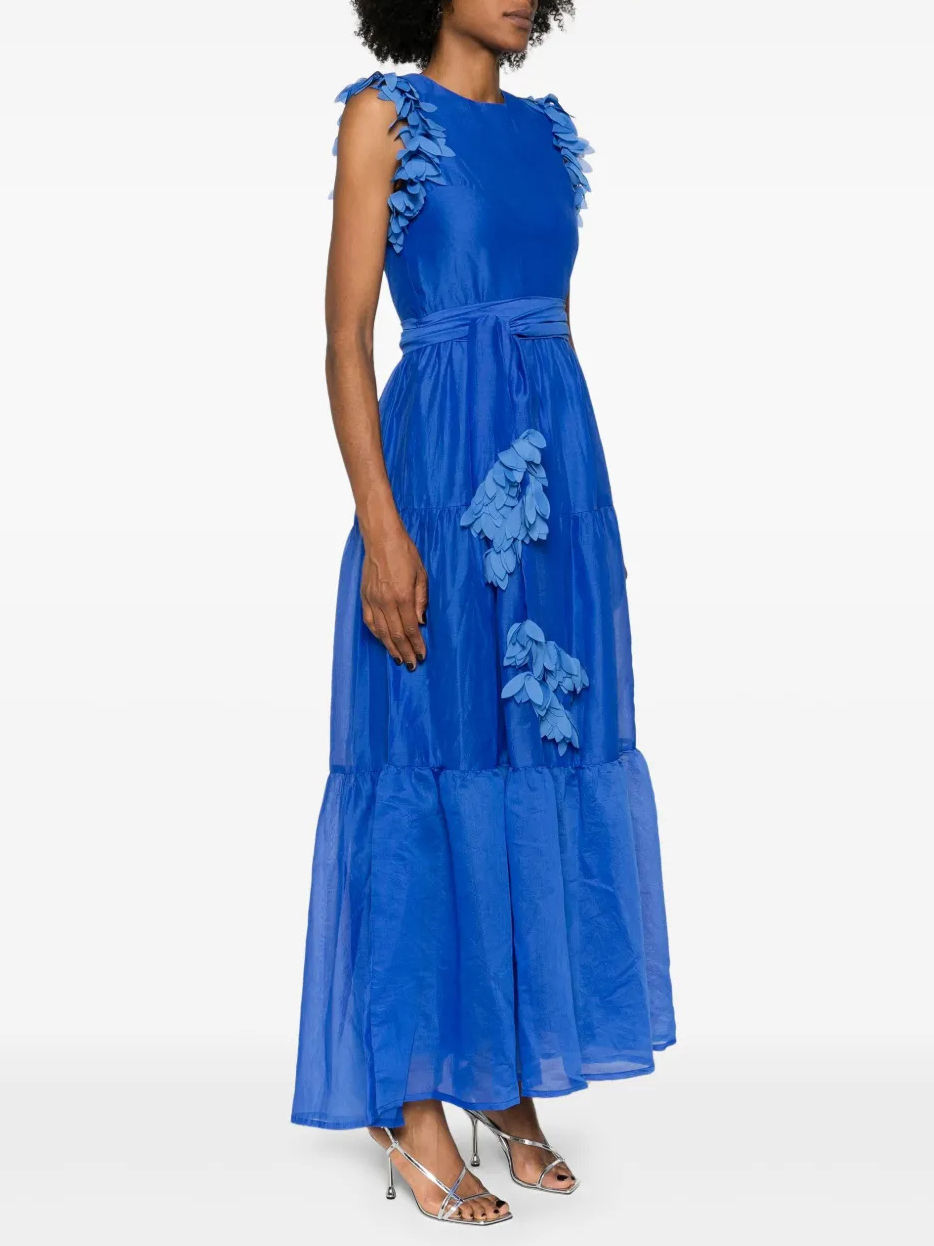 TWOTWINSTYLE Solid Patchwork Lace Up Midi Dress