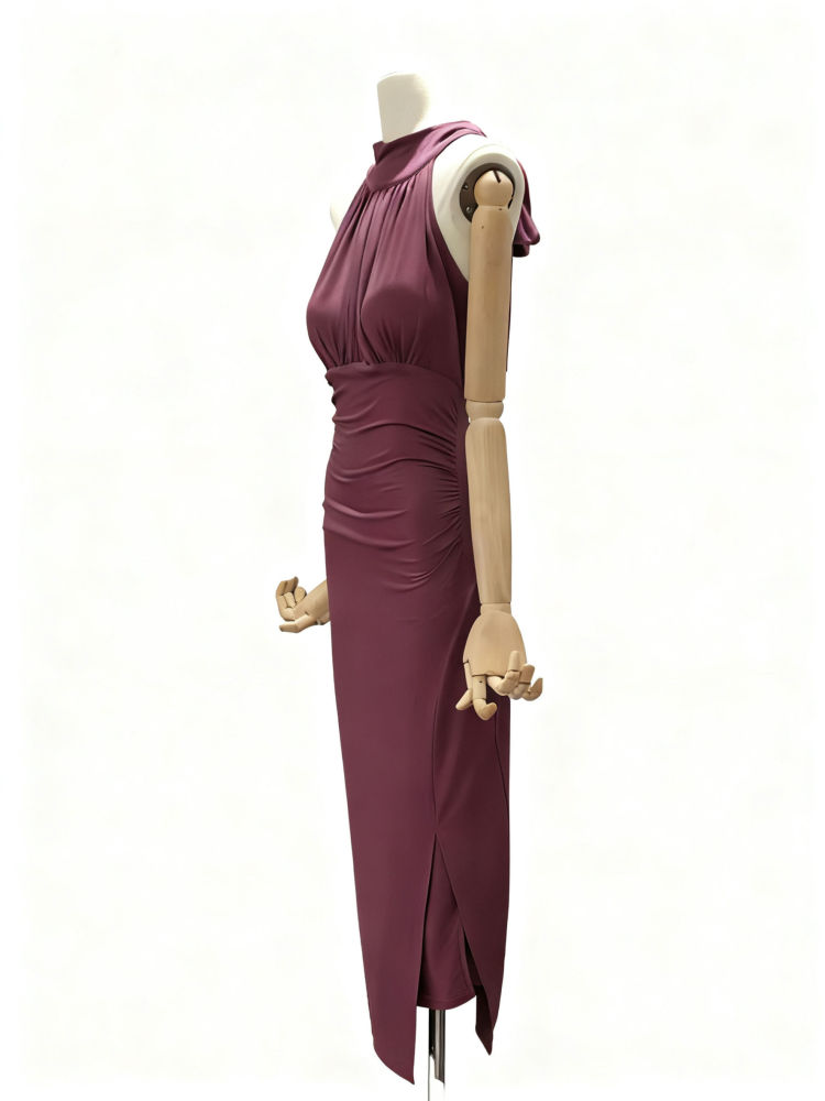 TWOTWINSTYLE High Waist Off Shoulder Elegant Midi Dress