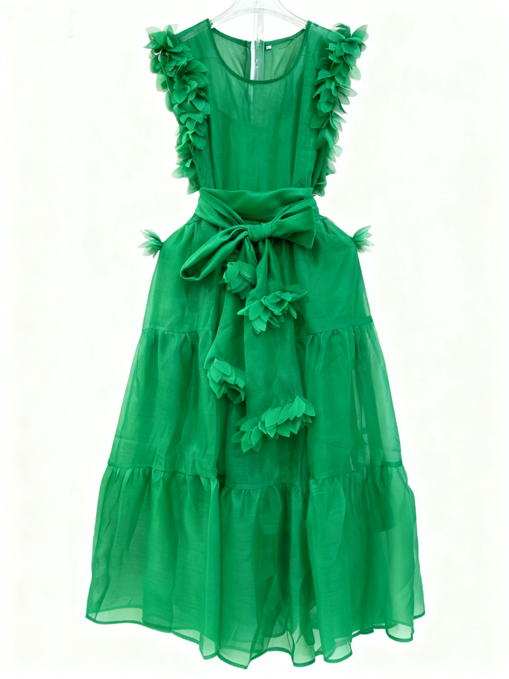 TWOTWINSTYLE Solid Patchwork Lace Up Midi Dress