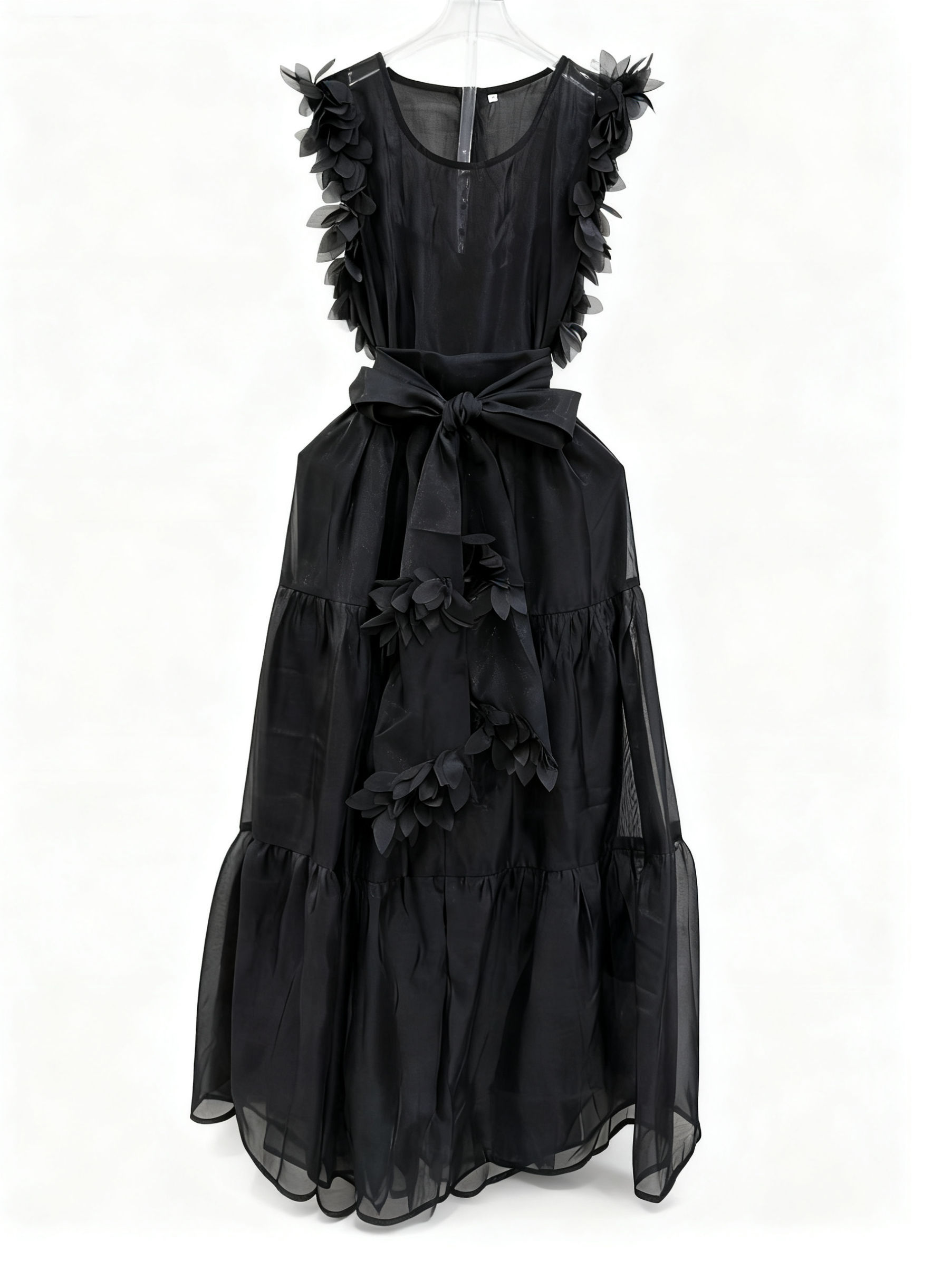 TWOTWINSTYLE Solid Patchwork Lace Up Midi Dress