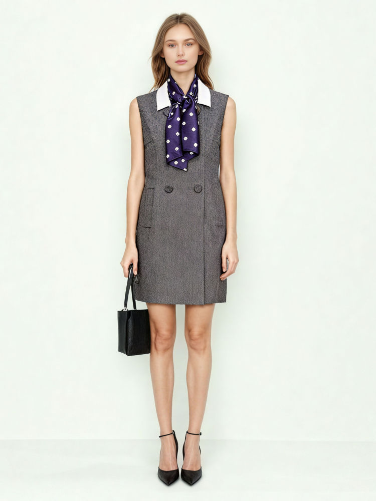 TWOTWINSTYLE Designer Hit Color Temperament Mini Dress