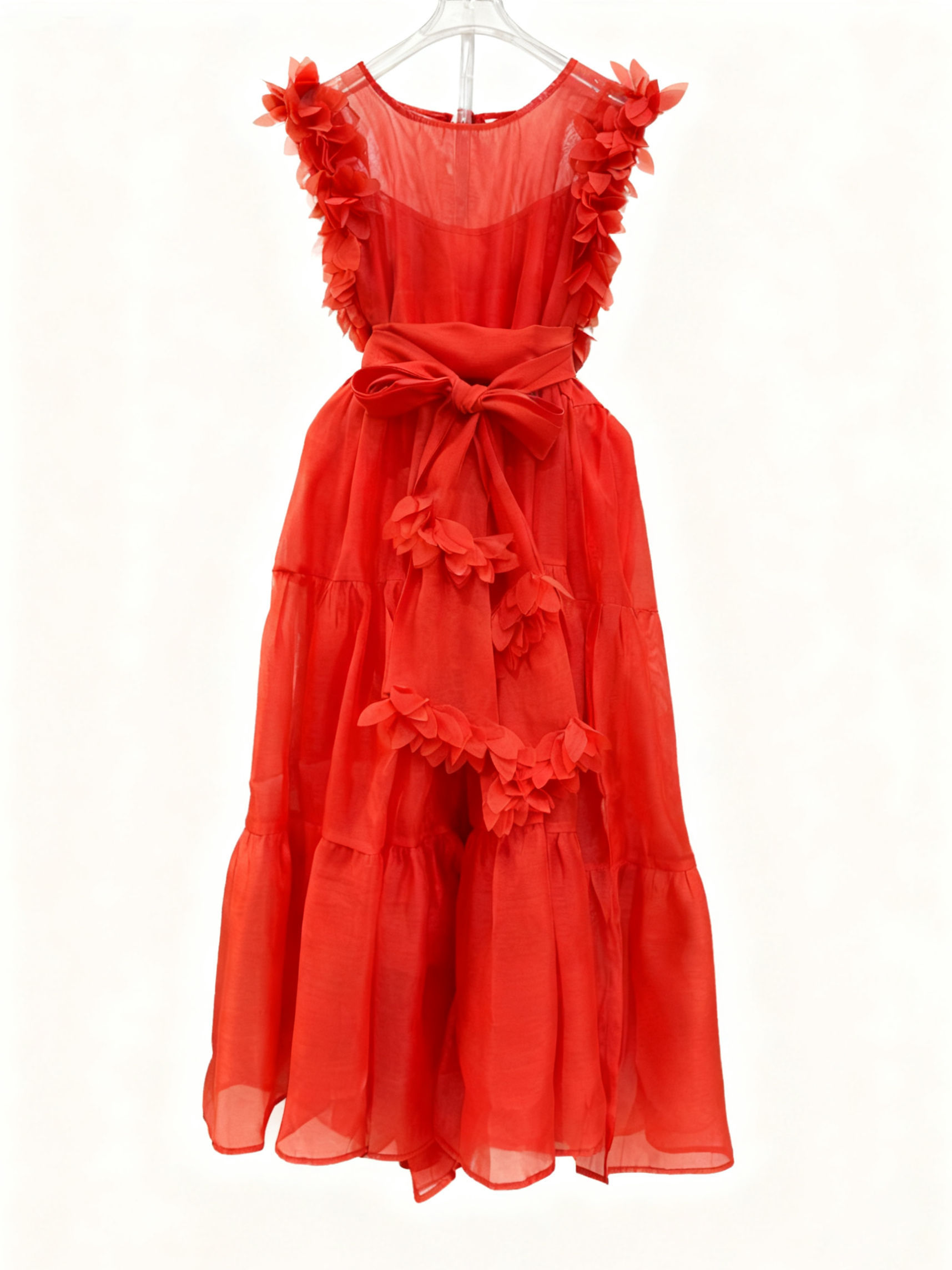 TWOTWINSTYLE Solid Patchwork Lace Up Midi Dress
