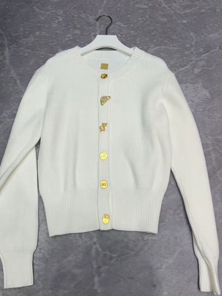 TWOTWINSTYLE Casual Spliced Button Sweater