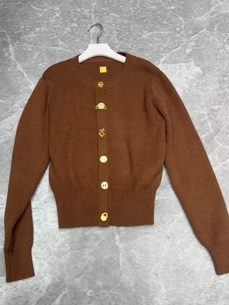 TWOTWINSTYLE Casual Spliced Button Sweater