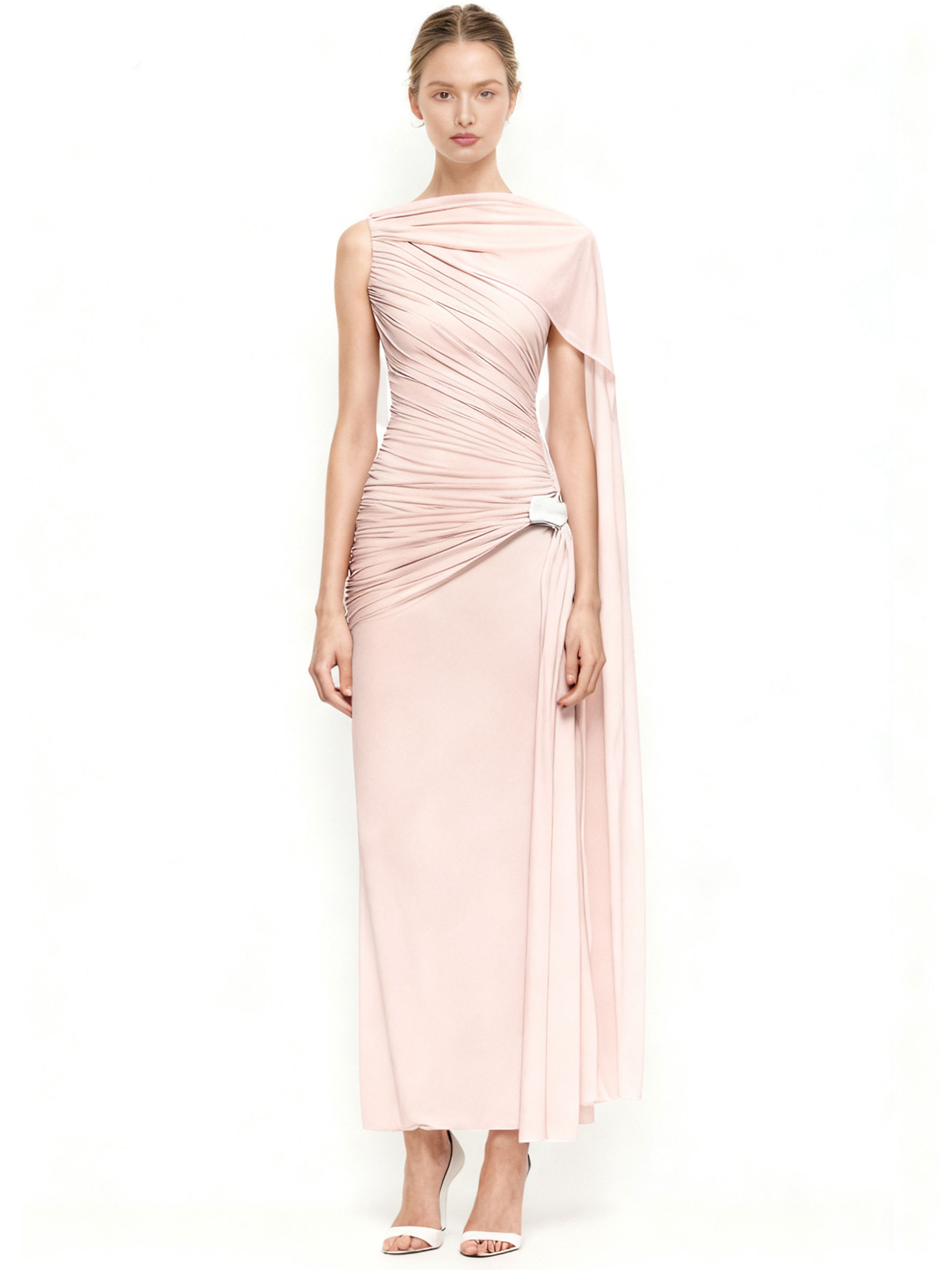 Teotwin Style TWOTWINSTYLE Elegant Off ONE Shoulder Midi Dress
