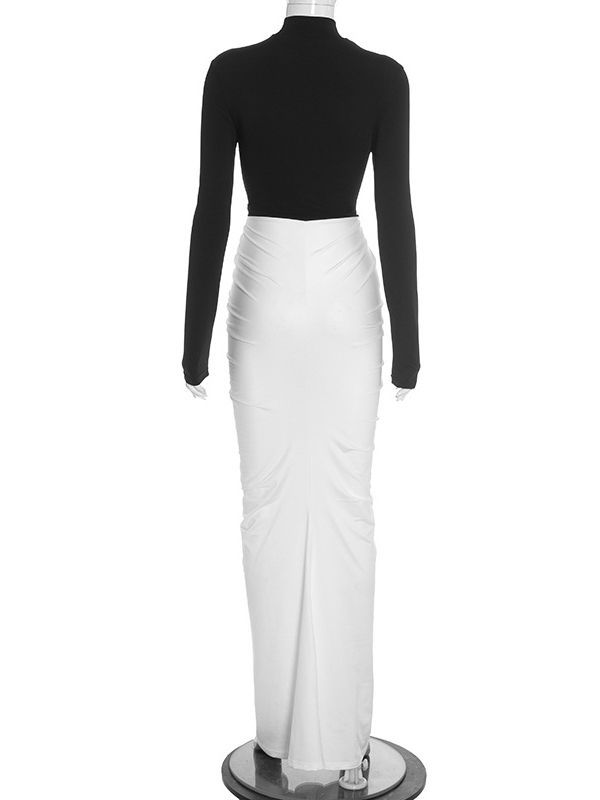 TWOTWINSTYLE Hit Color Slimming Chic Dress