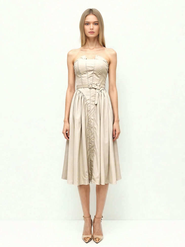 TWOTWINSTYLE Casual Off Shoulder Midi Dress