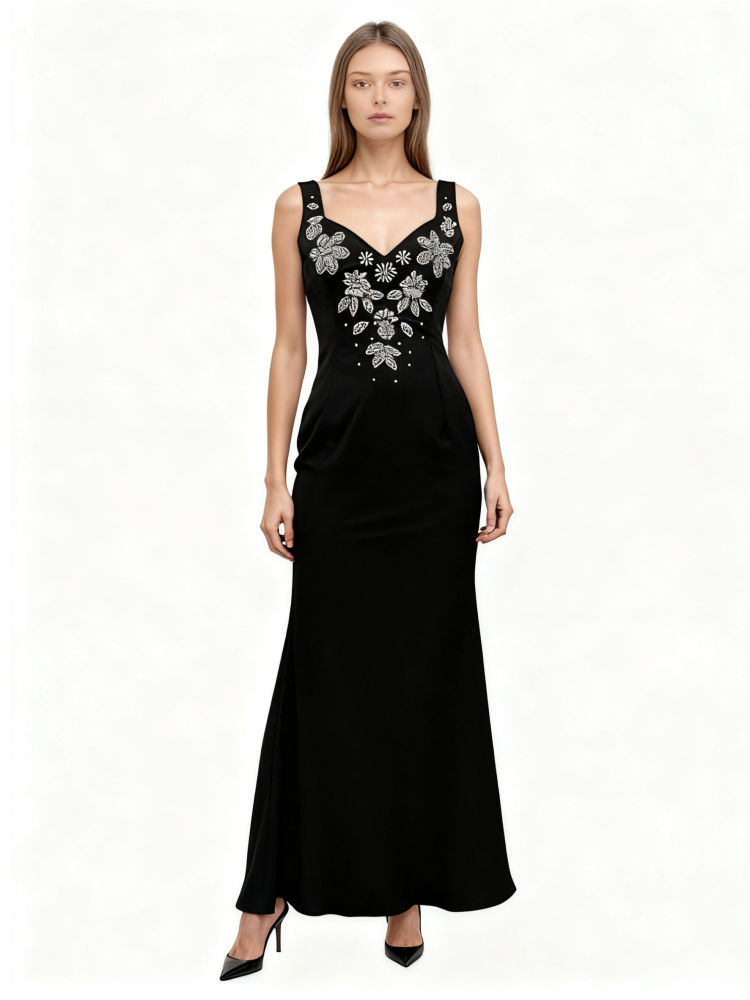 TWOTWINSTYLE Patchwork Diamond Slimming Maxi Dress