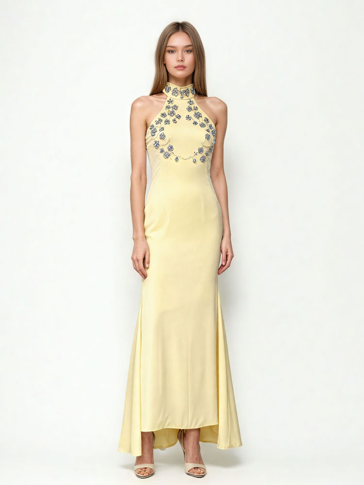 TWOTWINSTYLE Temperament Backless Slimming Dress