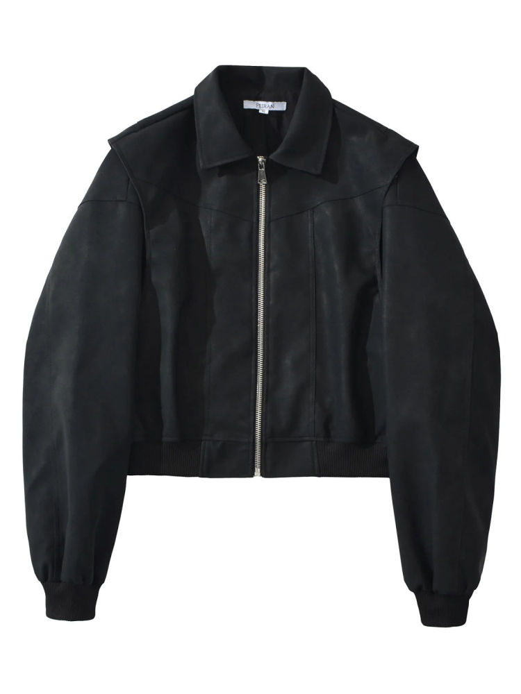 TWOTWINSTYLE Casual Loose Pu Leather Coat