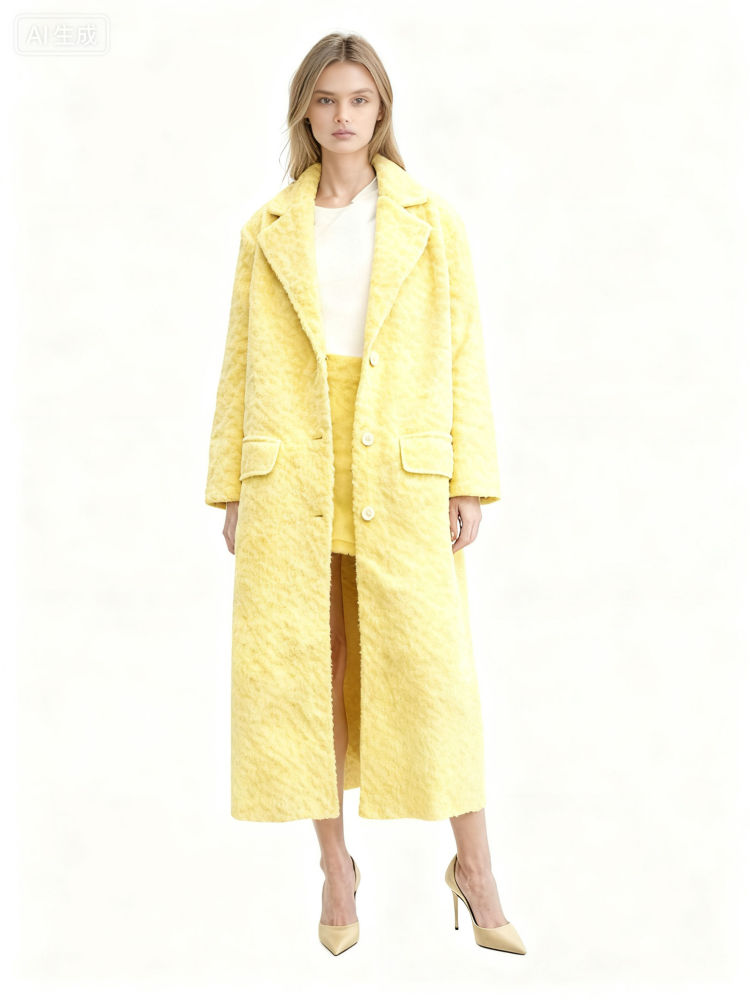 TWOTWINSTYLE Fashion Single Breasted Coat Casual Skirt Two Piece Set