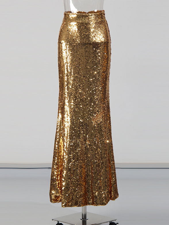 TWOTWINSTYLE Patchwork Sequins Slimming Skirt