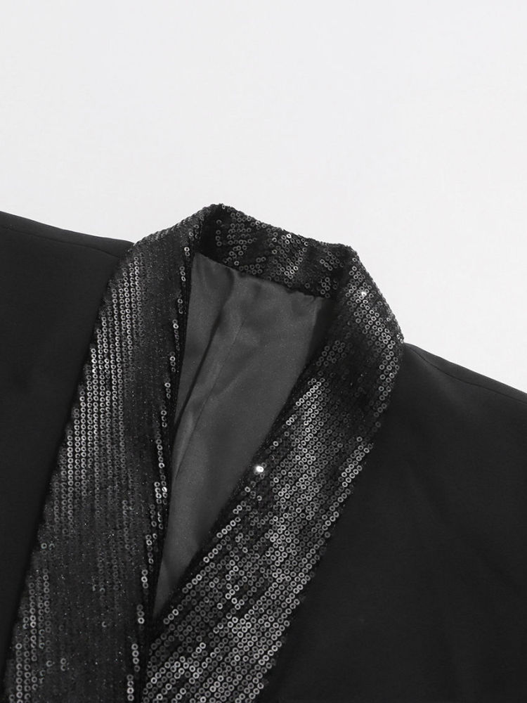 TWOTWINSTYLE Patchwork Sequins Temperament Blazers Coat