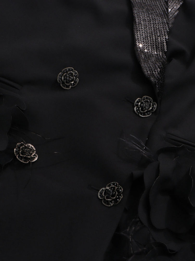 TWOTWINSTYLE Patchwork Sequins Temperament Blazers Coat