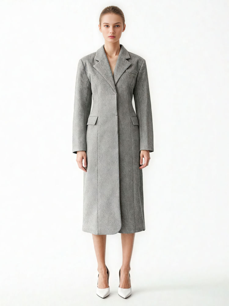 TWOTWINSTYLE Solid Lapel Designer Trench Coat
