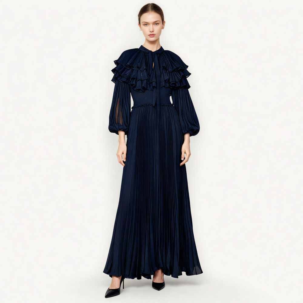 TWOTWINSTYLE High Waist Minimalist Pleated Dress