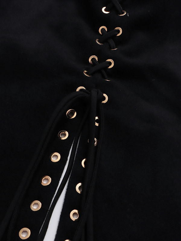 TWOTWINSTYLE V-Neck Spliced Drawstring Fashion Dress