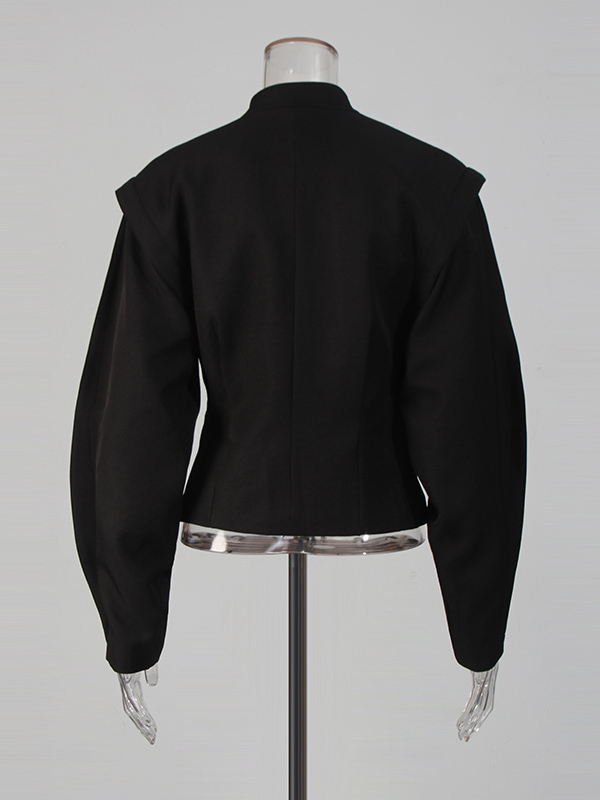 TWOTWINSTYLE Stand Collar Spliced Belt Coats
