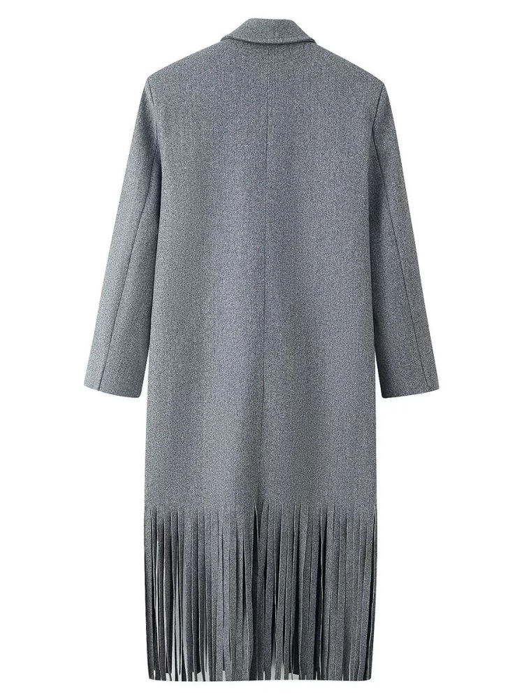 TWOTWINSTYLE Lapel Spliced Frill Casual Trench Coat