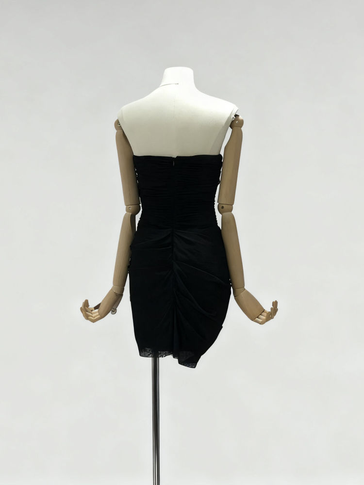 TWOTWINSTYLE Pleated Sexy Strapless Dress
