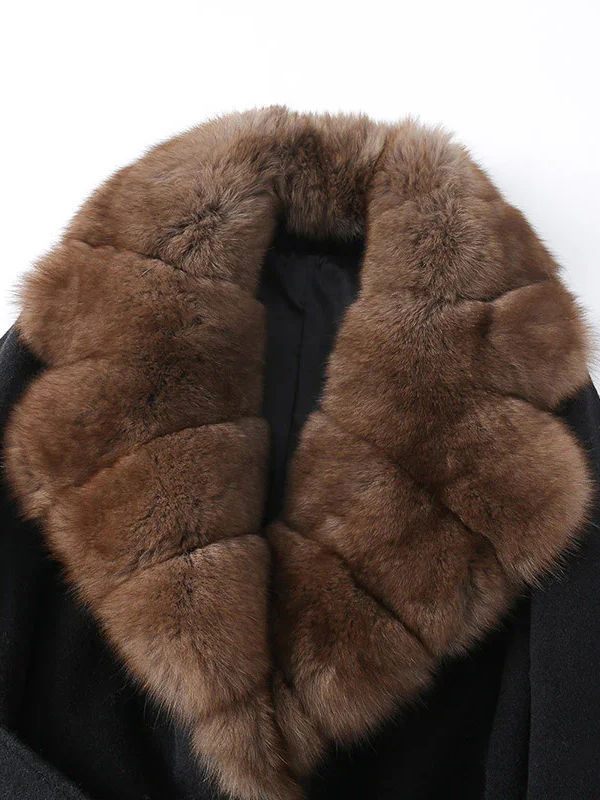 TWOTWINSTYLE Casual Fur Collar Slimming Coat