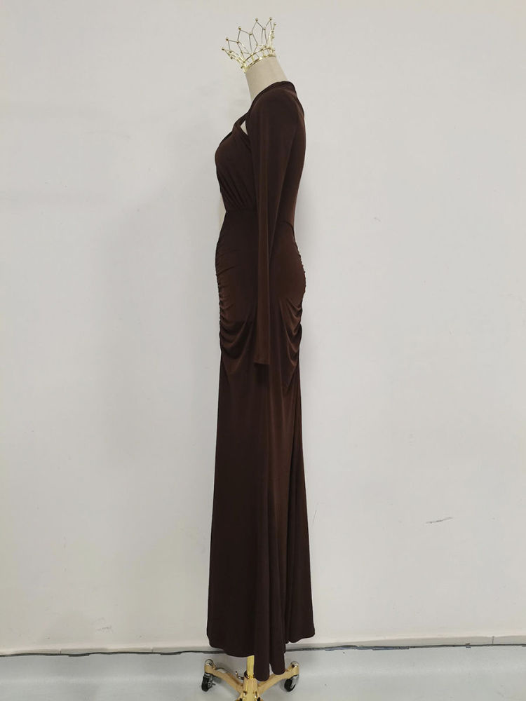 TWOTWINSTYLE Hollow Out Pleated Elegant Midi Dress