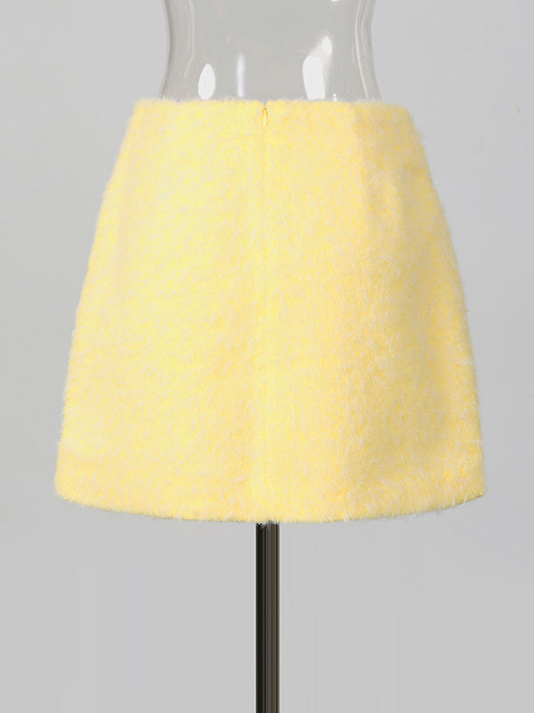 TWOTWINSTYLE Fashion Single Breasted Coat MIni Skirt Casual Two Piece Set