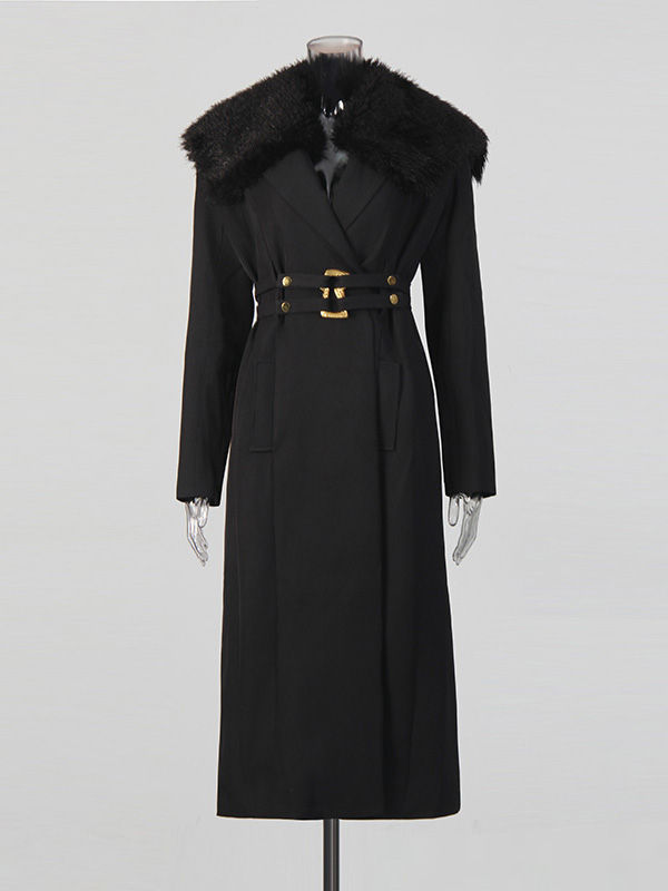 TWOTWINSTYLE Spliced Fitted high Waist Temperament Coats