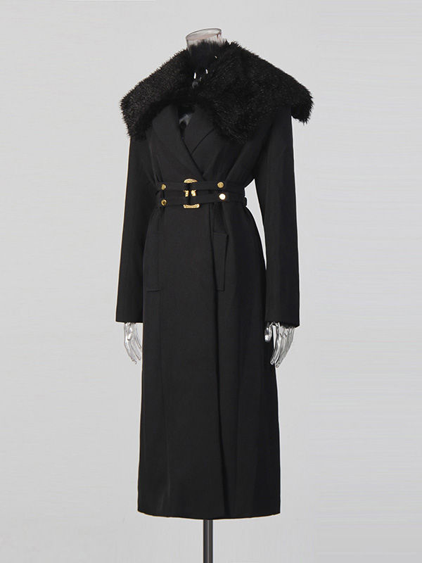 TWOTWINSTYLE Spliced Fitted high Waist Temperament Coats
