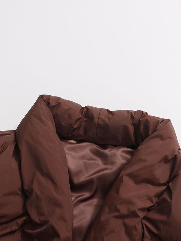 TWOTWINSTYLE Solid splice Belt Fashion Lapel Winter Coats