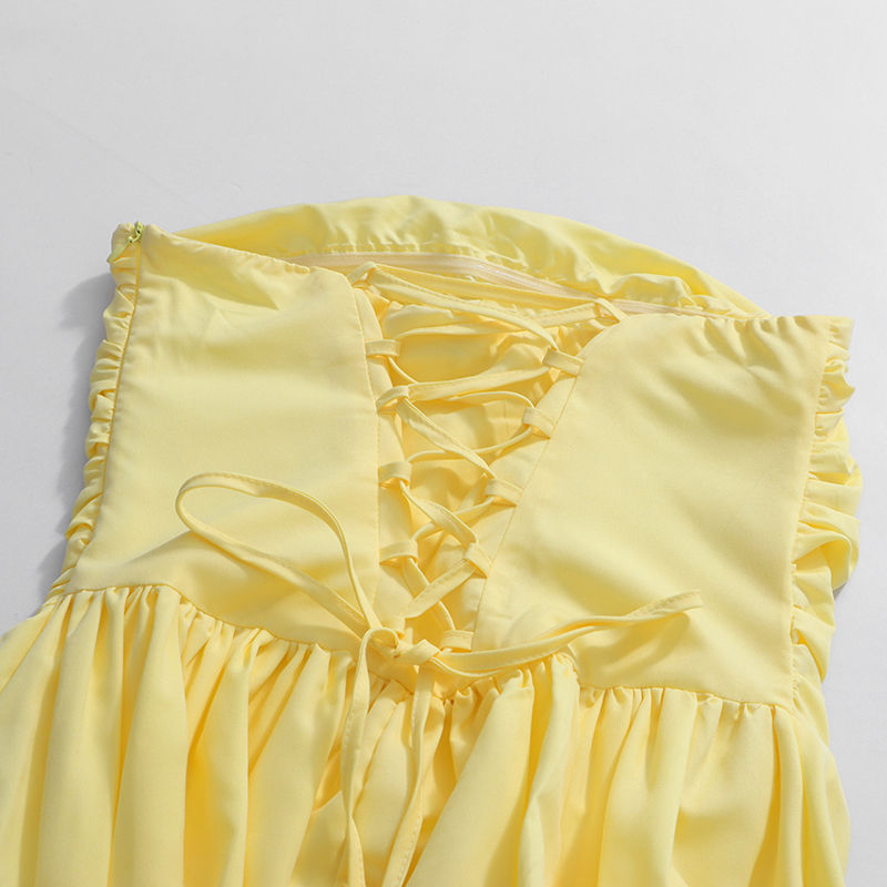 TWOTWINSTYLE Solid Off Shoulder Side Split Long Dress