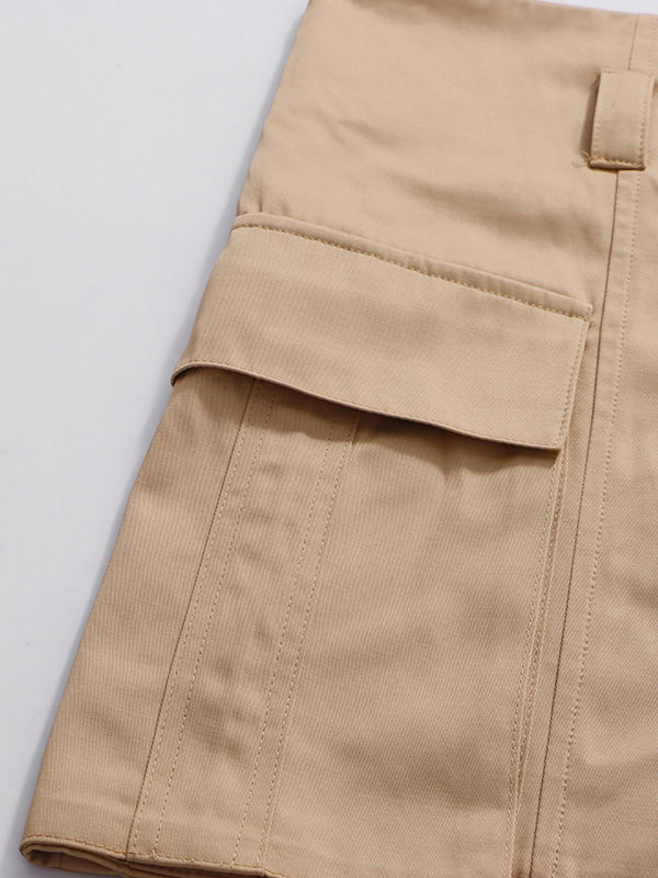 TWOTWINSTYLE High Waist Spliced Belt Chic Skirt
