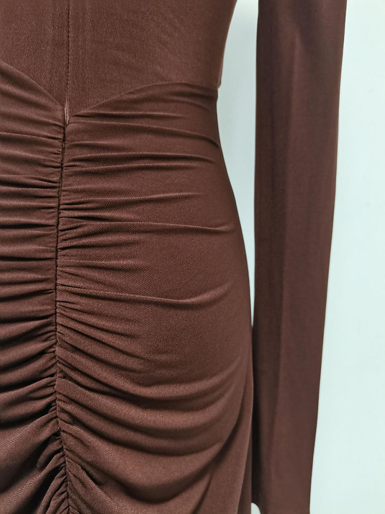 TWOTWINSTYLE Hollow Out Pleated Elegant Midi Dress