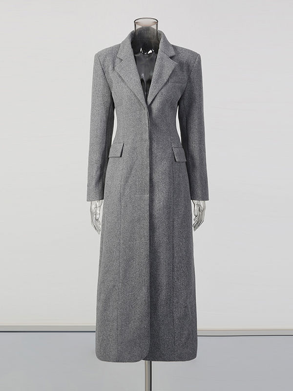 TWOTWINSTYLE Solid Lapel Designer Trench Coat
