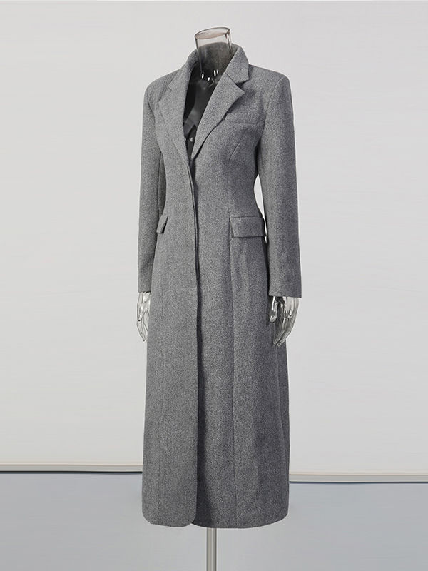 TWOTWINSTYLE Solid Lapel Designer Trench Coat