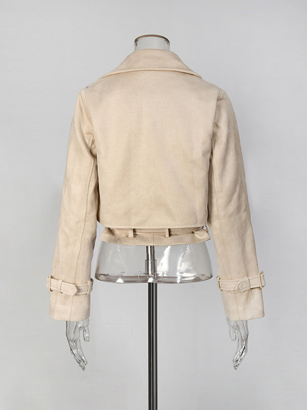 TWOTWINSTYLE Solid V-neck Lapel Jacket